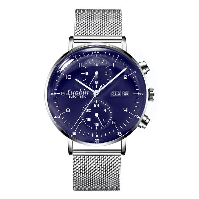 Luobin автоматические механические часы мужские лучшие роскошные брендовые деловые часы 42 мм из нержавеющей стали календарь светящиеся наручные часы мужские