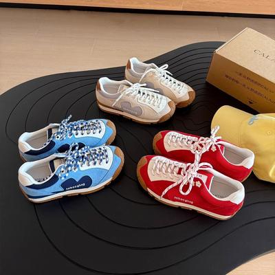 Ретро кроссовки для тренировок Форрест Гамп женские на платформе с цветочным принтом 2025 новые дышащие универсальные повседневные спортивные кроссовки для бега