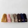Spring Autumn Kids Boys Hat Candy Color Baby Boys Knit Hat Baby Girls Bear Head Embroidery Kids Knitted Hat
