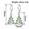 Sparkling Colorful Cubic Zirconia Two Tone Christmas Tree Drop Earrings for Women Fashion Festival Xmas Elegant Jewelry earrings