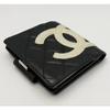 Used CHANEL Cambon Line Compact Coin Purse Bi-fold Wallet