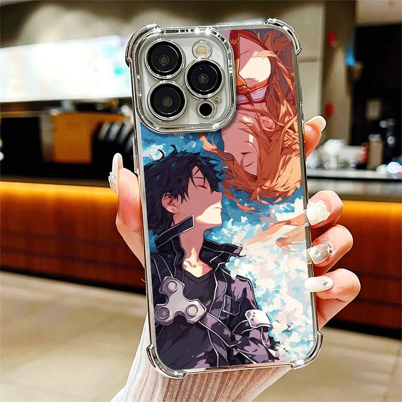 Аниме Чехол для телефона с покрытием Sword Art Online Для Iphone 16 17 Pro Max Air 16E 14 15 Plus 12 13 Mini Противоударный Чехол с Airbag