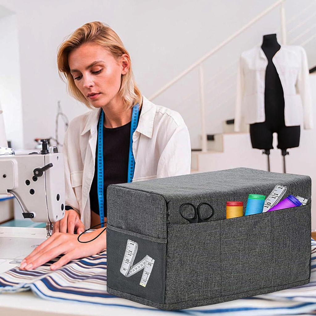 Sewing Machine Cover Dust Cover with Storage Pockets for Sew Accessories Protector for Home Use Sewing Machines