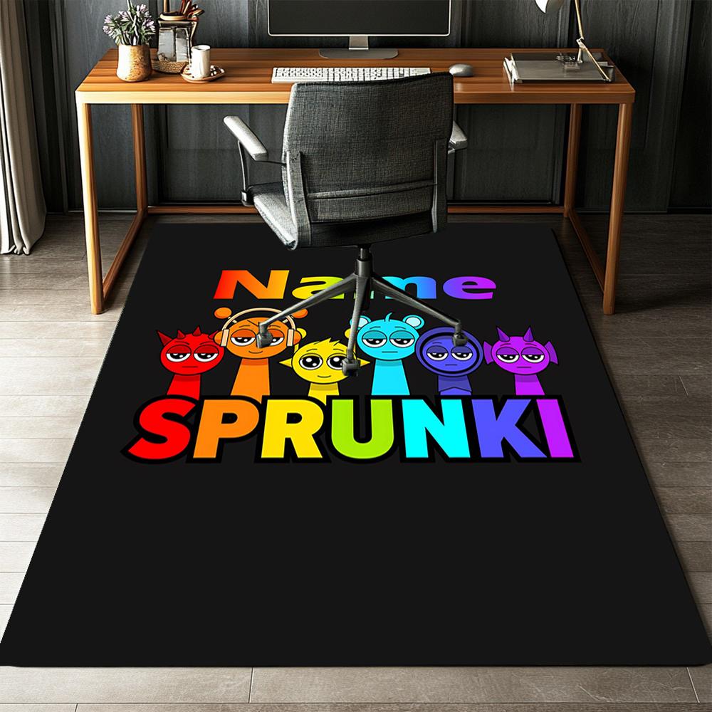 Custom Name Sprunki Printed Carpet,Rug for Office Chair Living Room Bedroom Kitchen Room Decor Gifts.