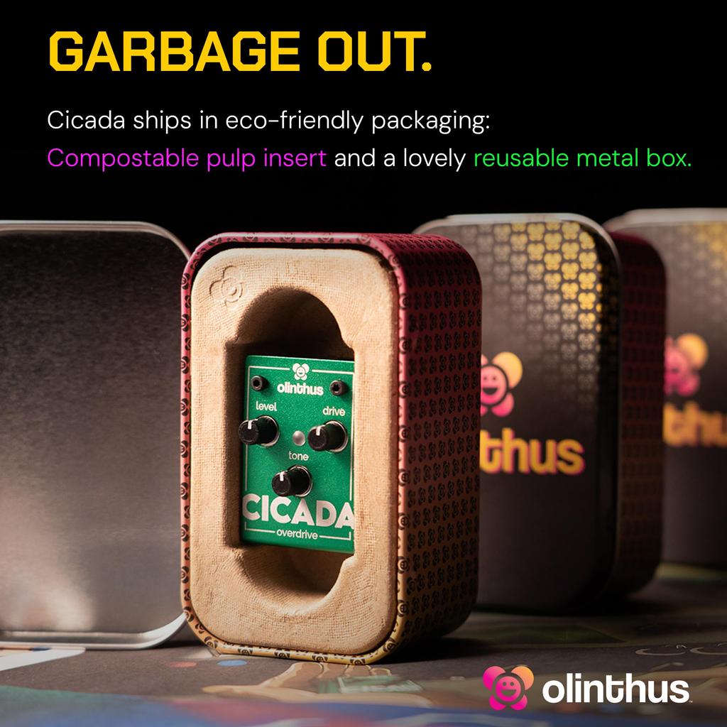 Педаль эффектов Olinthus Cicada Overdrive [В комплекте кабели-разветвители для входа и выхода]
