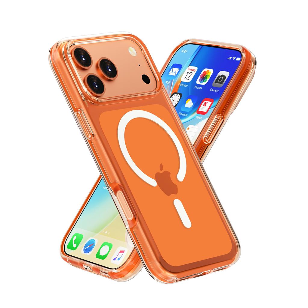 For iPhone 17 Pro Magnetic Case Compatible with MagSafe PC + TPU Clear Phone Cover