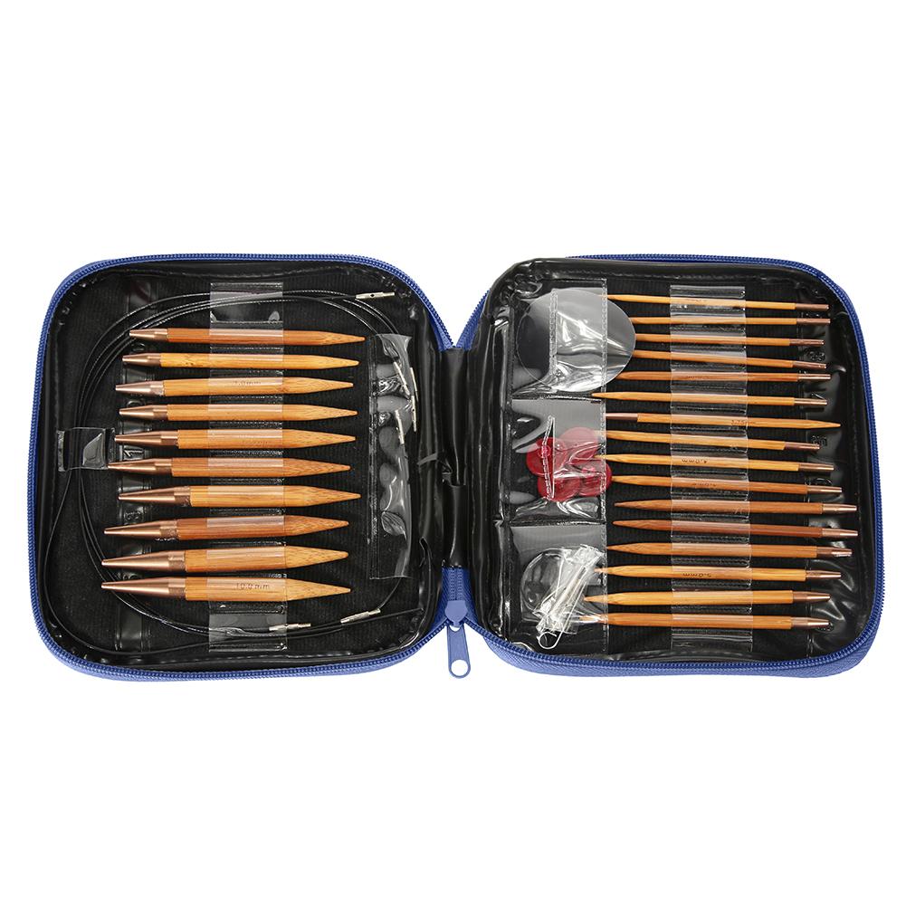 Набор крючков для вязания крючком и круговых спиц с чехлом DIY Арт-ремесло Вязание Швейные стежки Инструменты Крючок для вязания Инструменты для вязания