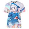 Аниме Gawr Gura VTuber футболка с 3D принтом для мужчин Kawaii для девочек рубашка в стиле Харадзюку топы отаку Повседневная модная футболка с рисунком манги