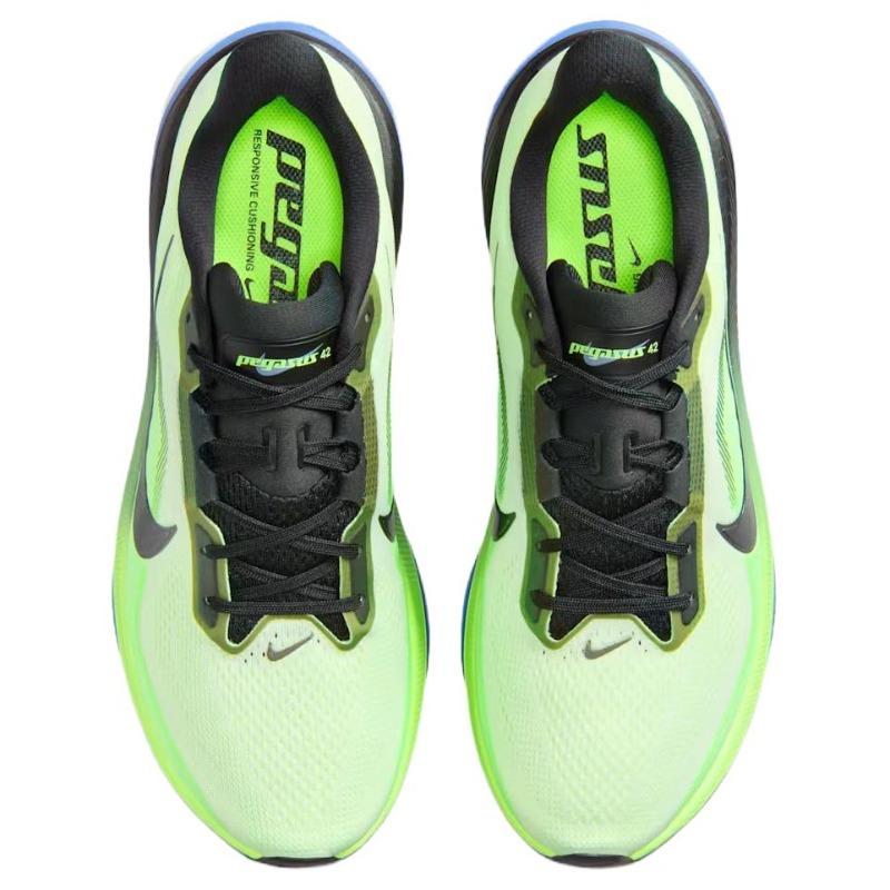 Nike Мужские кроссовки для бега Pegasus 42 Comfort, дышащие, упругие, зеленые с черным, IB1873-702