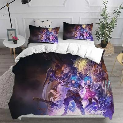 Постельный комплект с принтом Granblue Fantasy Пододеяльник Наволочка Комплект постельного белья Постельное белье Простыня Покрывало Полный Размер Королева Король
