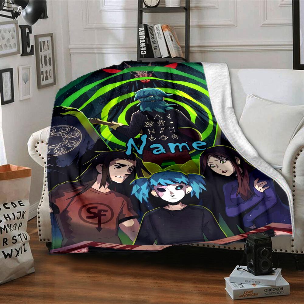 Custom Name Sally Face Theme Printed Blanket - Perfect for Couch, Bed, Travel & Outdoor Use | Machine Washable, Cozy & Durable.