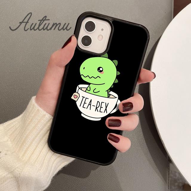 Милый Чехол-Телефон с Динозавром для iPhone 17 Air 15 16 16e Pro Max 11 12 13 14 Plus Обложка coque Fundas Shell
