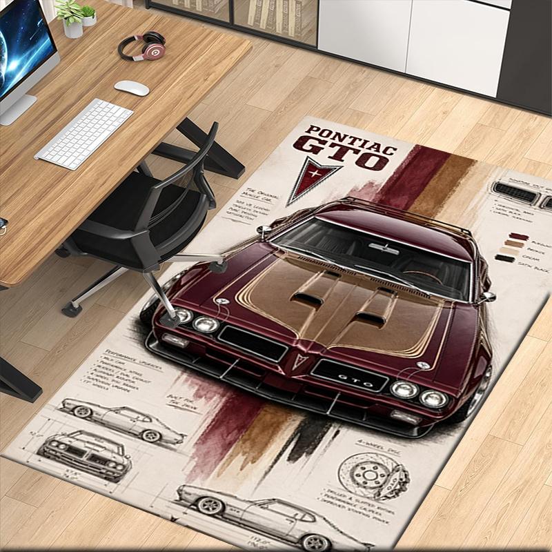 Pontiac Printed Carpetrugfor Office Chair Living Room Bedroom Kitchen Room Decor Gifts
