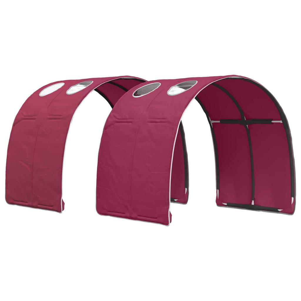 Bed with Tunnel 4 pcs White and Red Particleboard