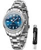 Stainless Japanese Diamond Easy To 30M Water Watch for Blue Women's Watch, Steel, Quartz, Dial, Luminous, See, Resistant, Popular, Cute,