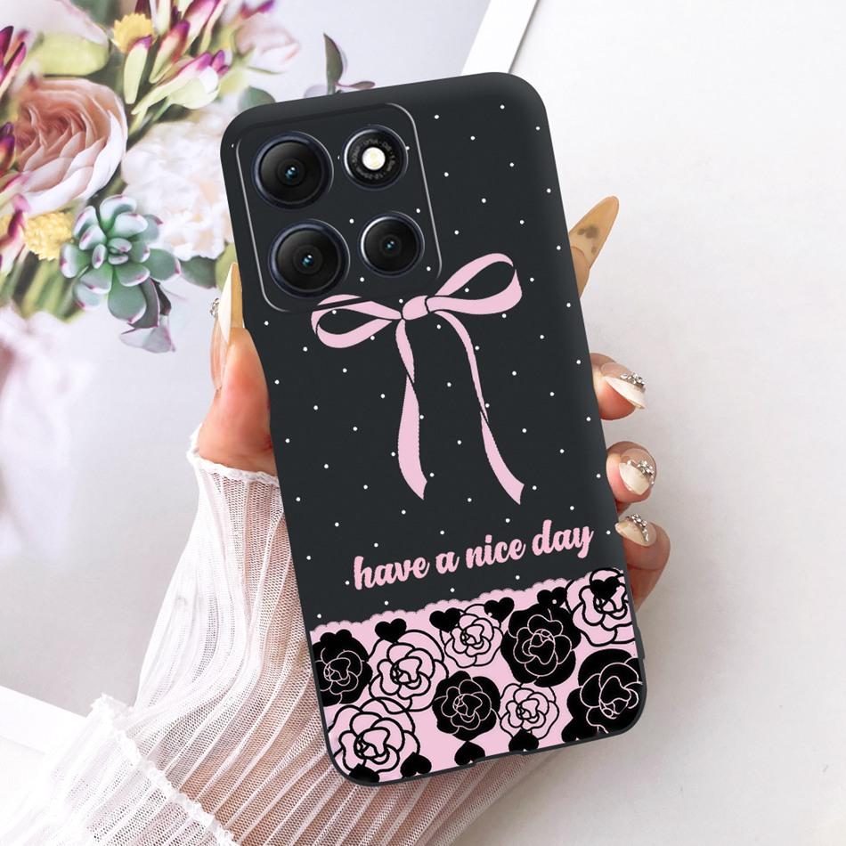 For Motorola Moto G86 Power Cute Flower Butterfly Cat Painted Case For Moto G86 G86Power Black Silicone Soft Phone Cases