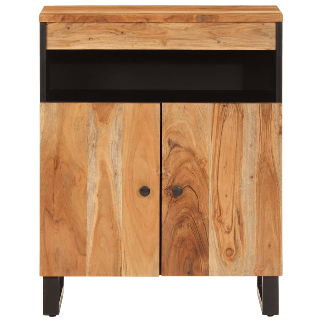 Sideboard with 2 Doors 60x33x75 cm Solid Acacia Wood