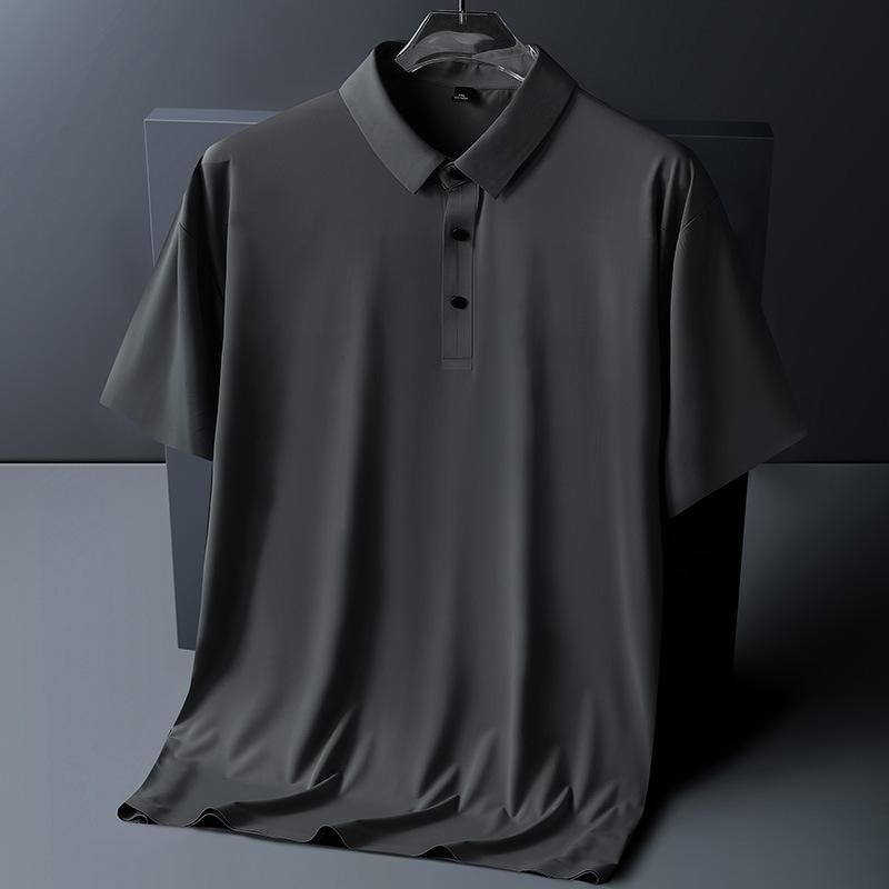 8XL быстросохнущая футболка большая бесшовная мужская рубашка поло с коротким рукавом и лацканами рубашка повседневная