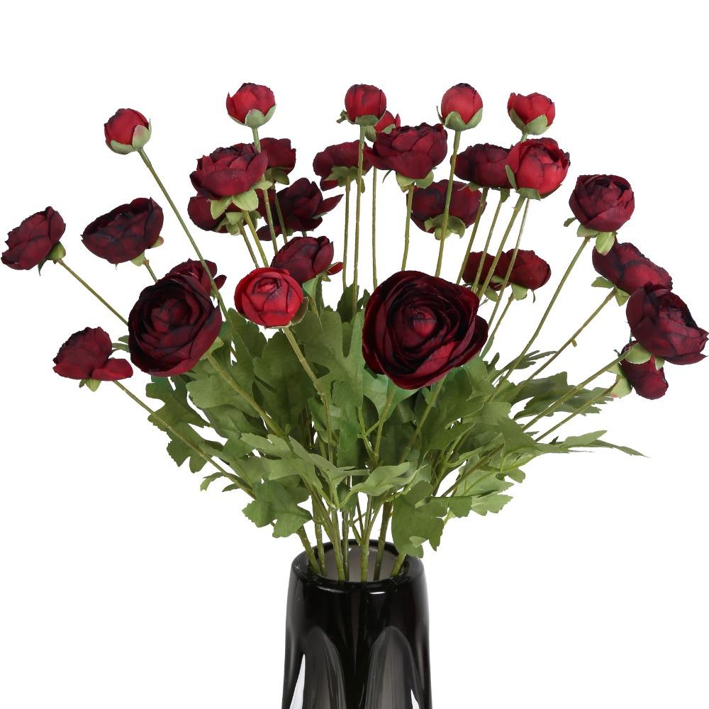 4 шт. 16 головок ранункулюсов искусственные шелковые цветы с длинными стеблями ранункулюс искусственные цветы персидские искусственные цветы для свадебного стола центральный элемент домашнего декора