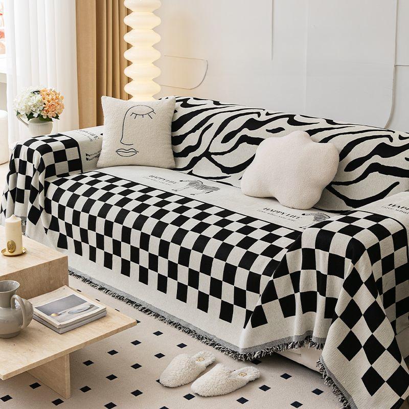 Скандинавский Instagram, шарф для волос с песчаной бурей, современный минималистичный синель, полное покрытие, чехол для дивана, одеяло для дивана, ткань с защитой от кошачьих царапин