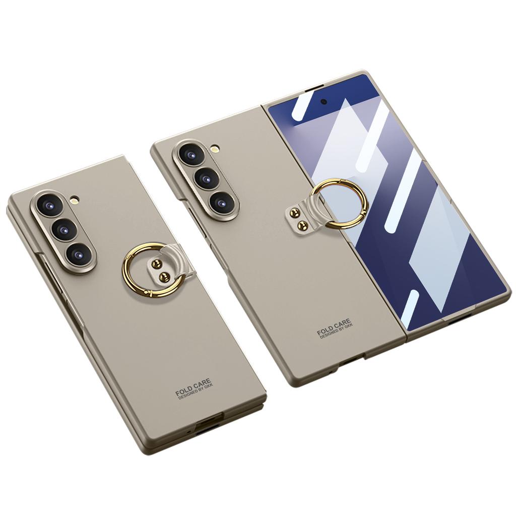 Чехол для мобильного телефона Samsung Z Fold7 Складной экран Тонкий чехол с отверстиями Пленка Полностью закрывающий Чехол с кольцом-держателем Защитный чехол Zfold7