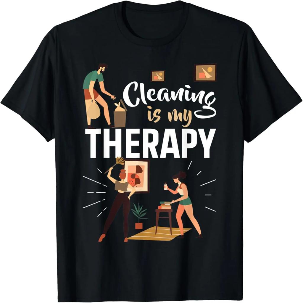 Cleaning Is Therapy Housekeeping Housekeeper Graphic T-Shirt