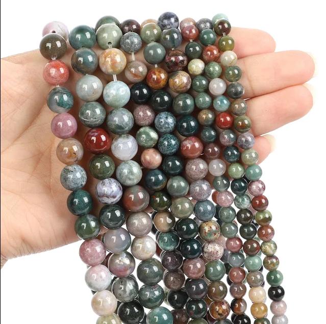 30pcs Natural Stone Beads Tiger Eye Agate Turquoise Rose Quartz Lapis Jade Opal Round Loose Beads for Jewelry Making DIY Bracelet 6mm
