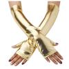Elbow Length Latex Gloves Gold Silver Long Gloves Cosplay Leather Gloves  Stage Performance