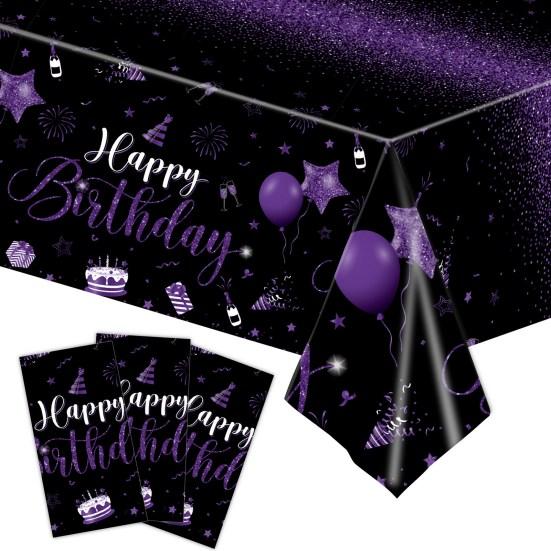 Скатерть «С Днем Рождения», водонепроницаемая, устойчивая к пятнам, прямоугольная одноразовая пластиковая защитная крышка для обеденного стола