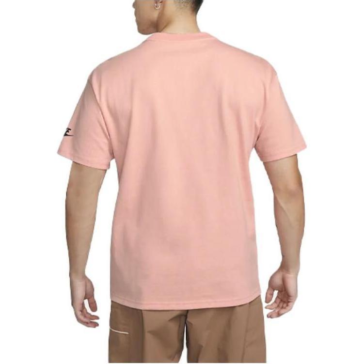Nike T Shirts Men's Pink Crew Neck Moderate Straight Fit DQ1011-824
