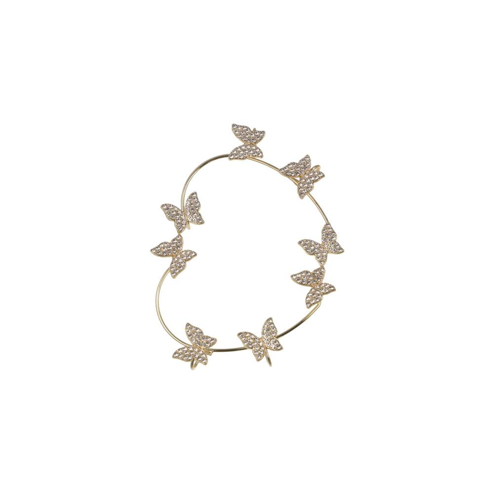 Fairy Pearl Flower Ear Cuffs Chic Rhinestone Ear Clips Fashion Butterfly Elf Ear Cuff Women