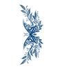 Herbal Juice Waterproof Butterfly Thorn Plain Flower Chest Semi Permanent Gradual Change Water Transfer Tattoo Sticker