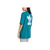 adidas Оригинальная футболка Treffy Walks Удобная Свободный крой Круглый вырез Короткий рукав Опущенные плечи Женские топы Традиционный-Циан IX7652