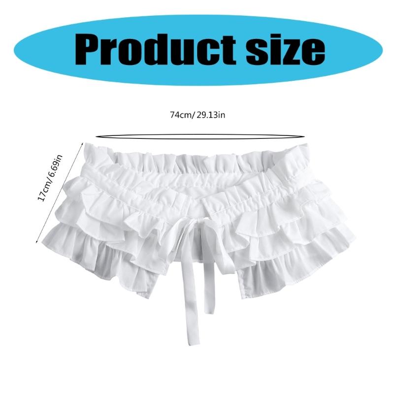 Элегантный готический викторианский многослойный жабо-чокер с завязками для женщин и девушек, съемная плиссированная накидка-шаль