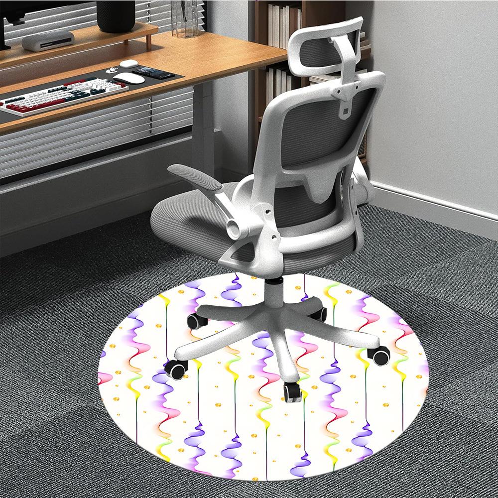1pc Colorful Streams Office Round Rug, Non-slip, Soft and Durable Office Rug for Interior Decoration, Perfect for Office, Beautiful Decoration yy26032