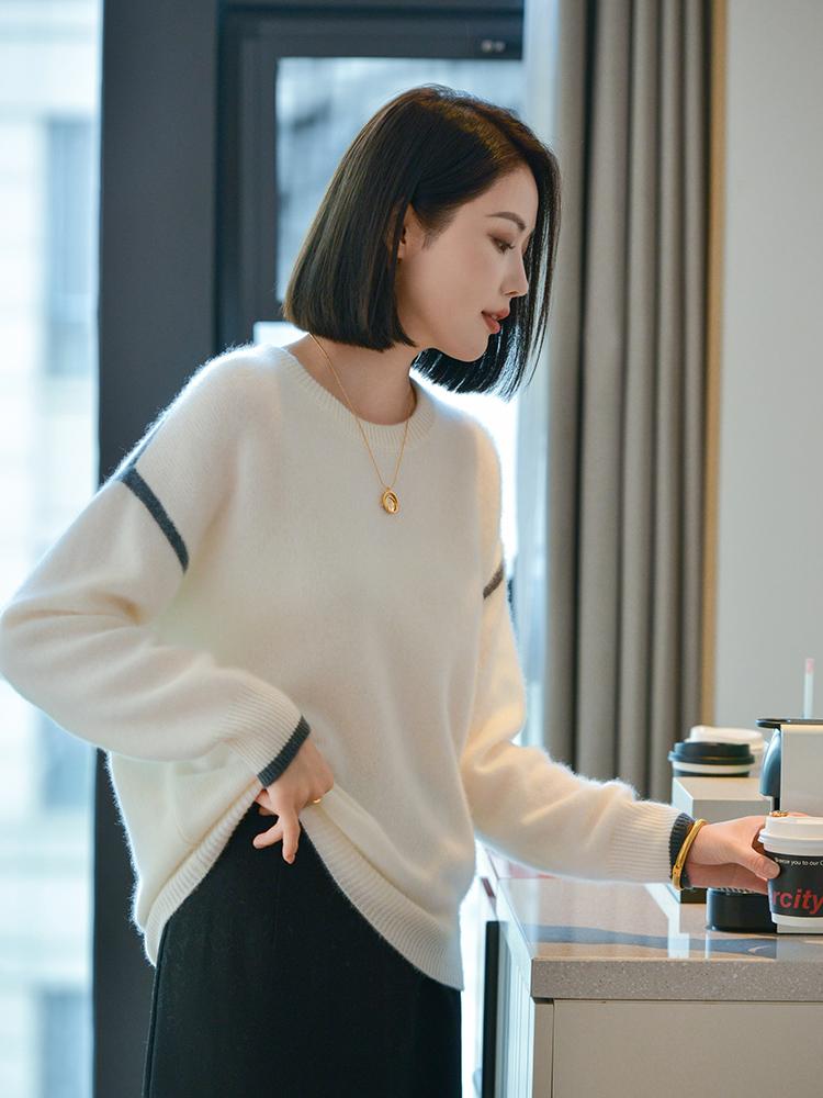 Женский кашемировый свитер Qinghe кашемир 30% кашемир 70% шерсть осенне-зимний кашемировый пуловер мягкий и теплый