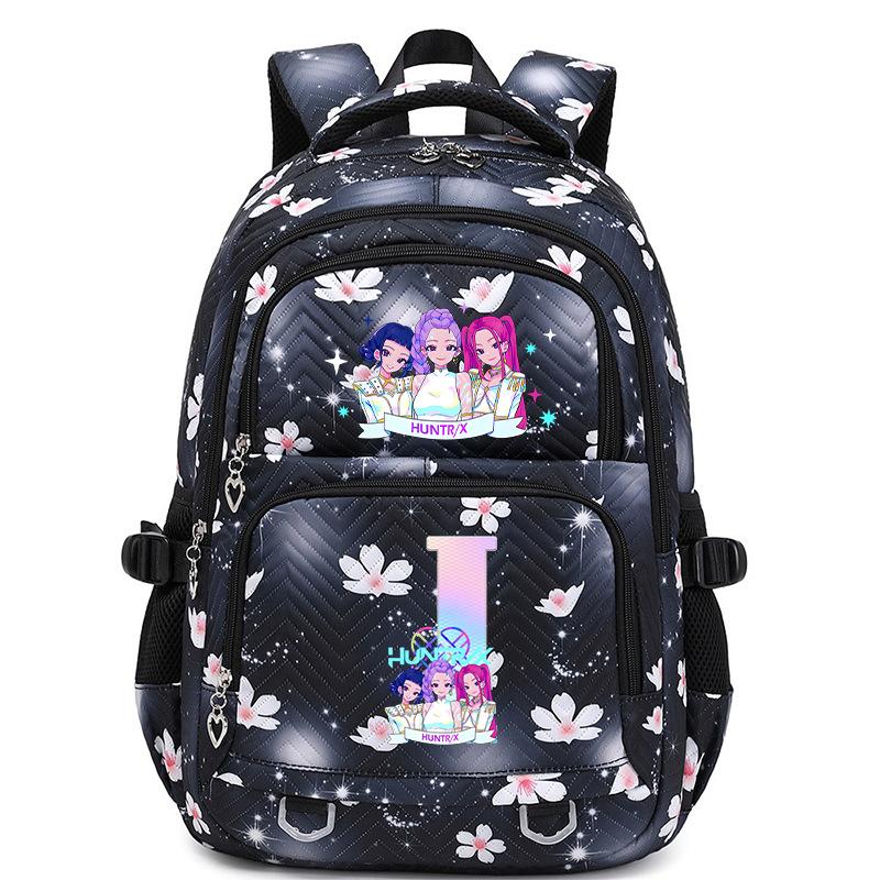 Animation Cartoon Letter Printing Large Capacity Shoulder Bag Lightweight Primary And Secondary School Students Leisure Schoolbag