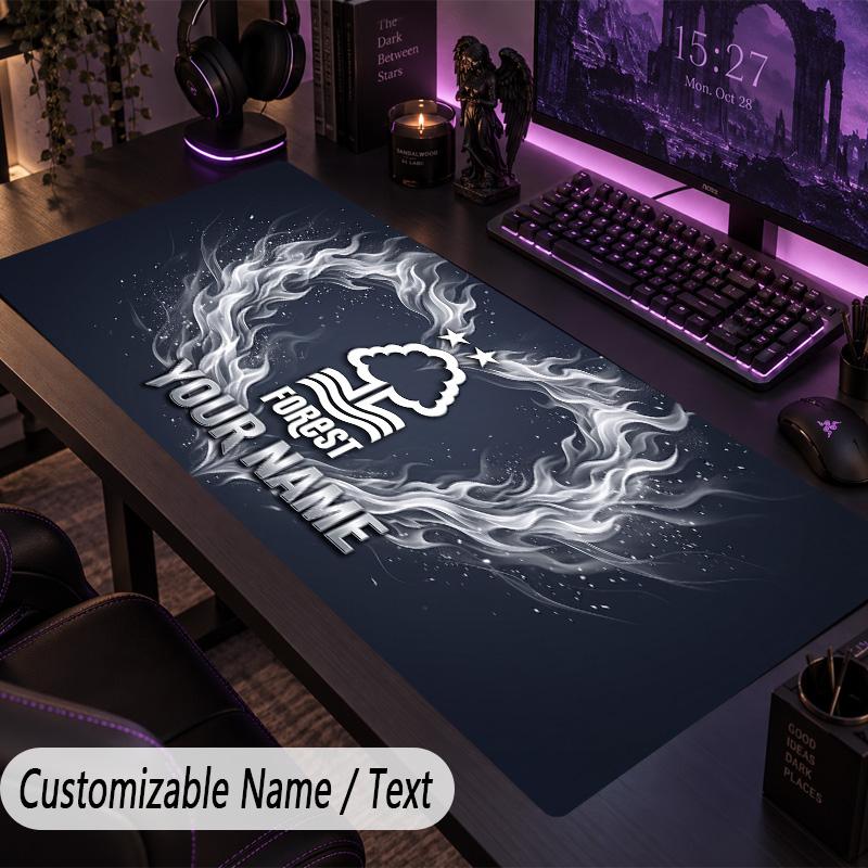Large Mouse PadNottingham Forest Custom Name Text Personalized Desk Mat Non Slip Gaming Pad