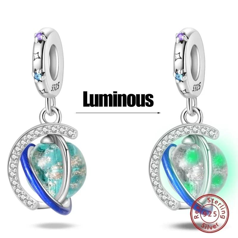 Медь Светящийся Синий Шарм Бутылочка Желаний Ангел Раковина Подвеска Бусина Подходит Браслет Сделай Сам Изысканное Изготовление Ювелирных Изделий