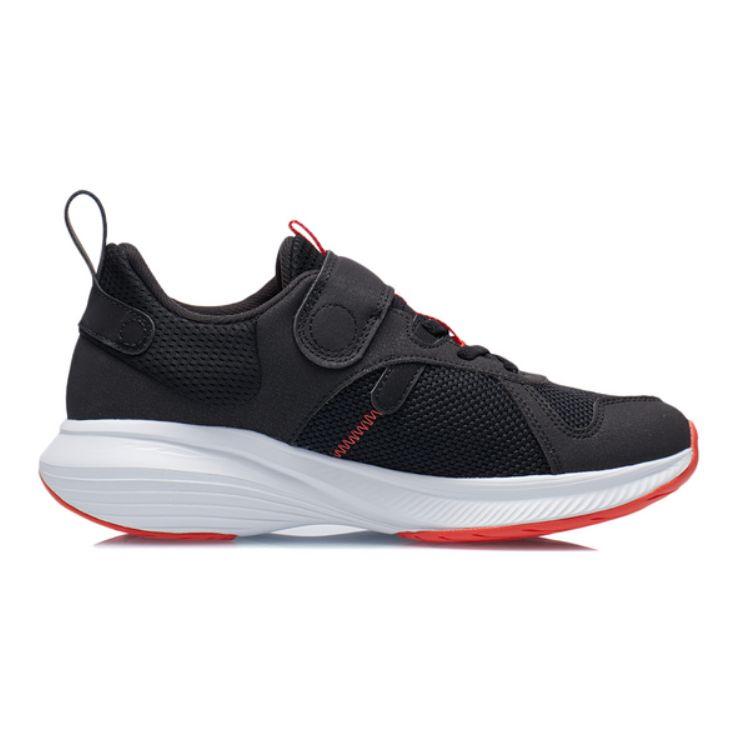 Li Ning Zhi Rou 2.0 Slim Casual Non-Slip Wear-Resistant Breathable Low-Top Kids Running Shoes Kids Sneaker Black Red YKCR120-1