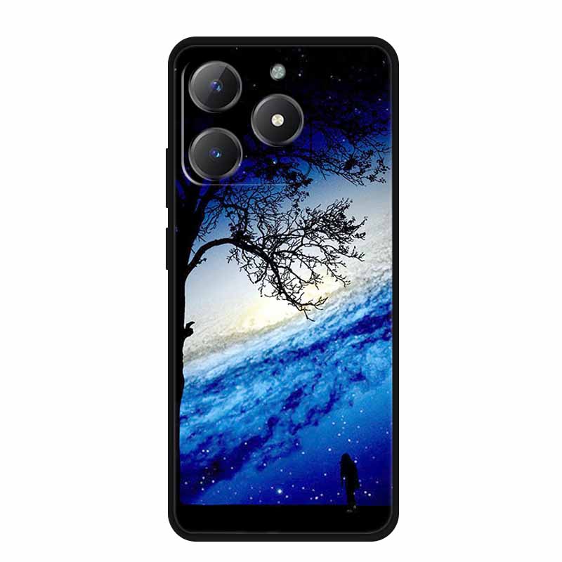 Чехол для телефона Realme Narzo N61 N 61 Coque Цветы Черный Силиконовый Мягкая Задняя Крышка Для Realme Note 60 Чехол Note60 Funda Сумки Capa