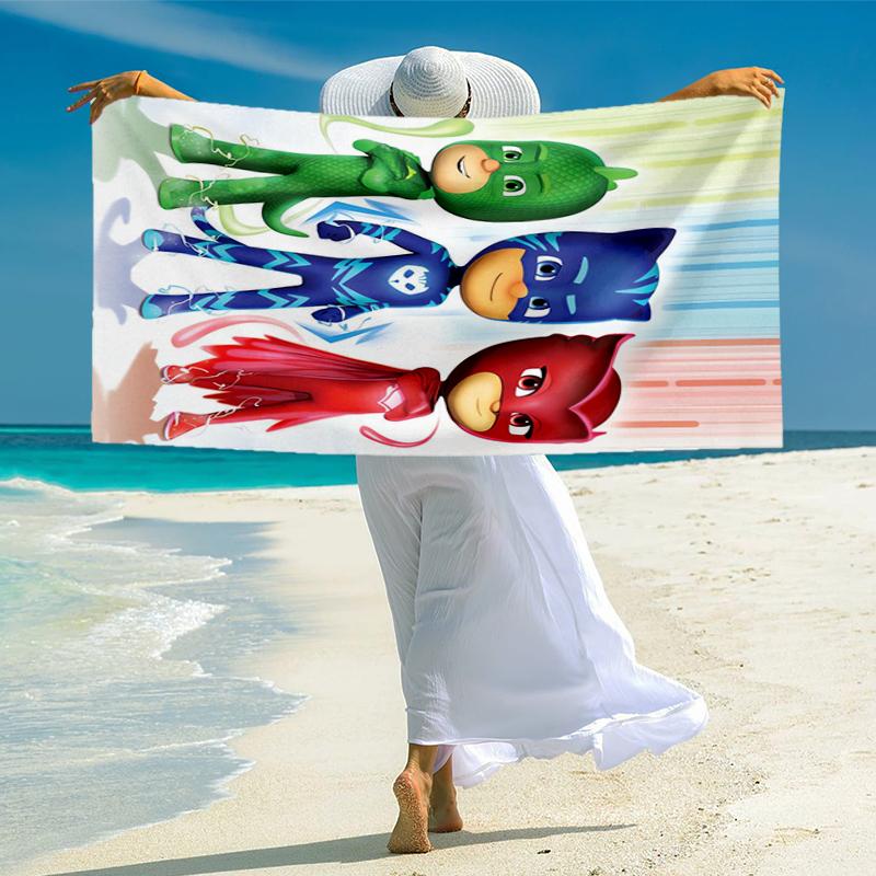 PJ Masks Fashion Beach Towel: Ideal for Summer Adventures Soft, absorbent and quick drying suitable for swimming and bathing