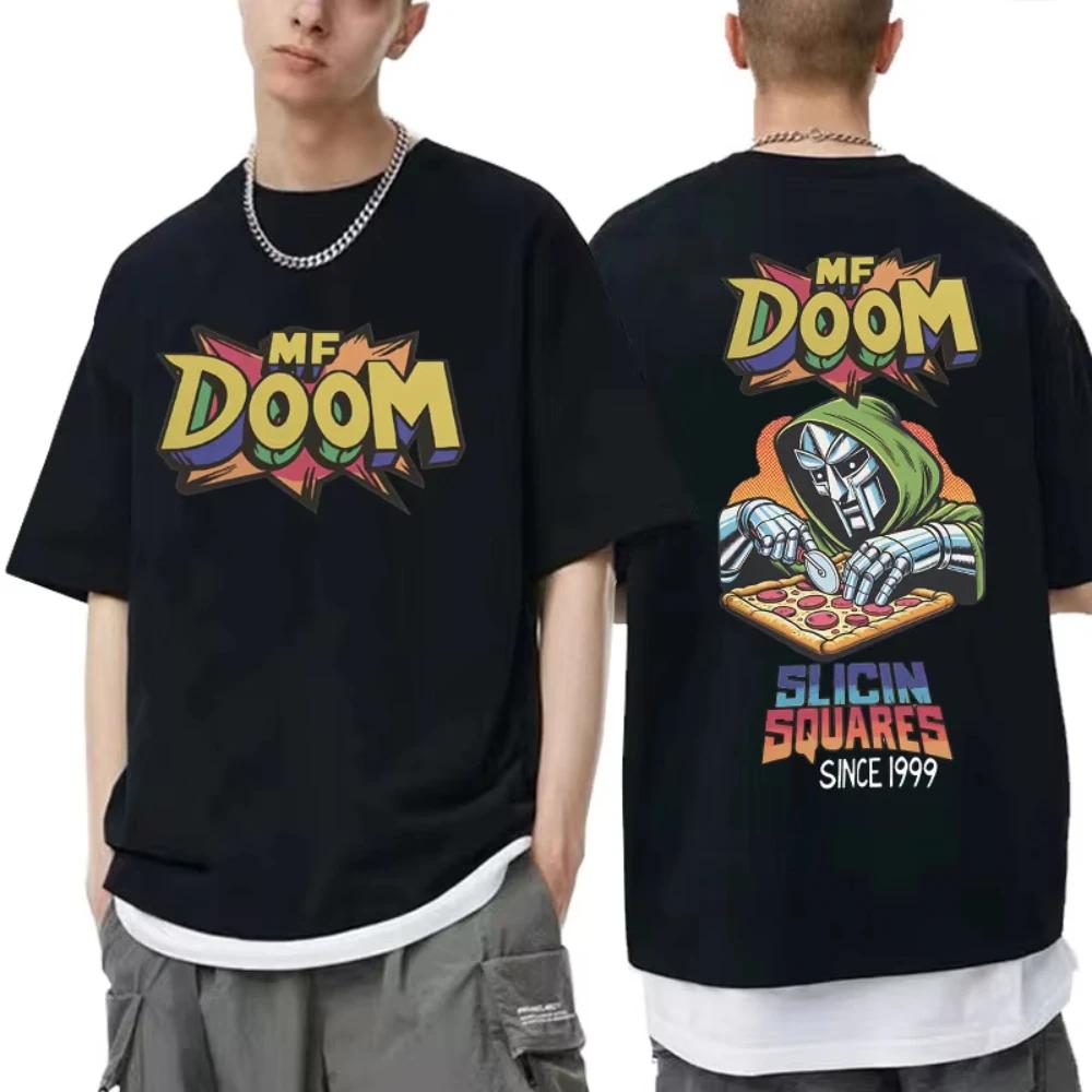Графическая футболка с изображением рэпера Mf Doom Slicin Squares с 1999 года, мужская, хип-хоп, хлопок, винтажная, с коротким рукавом, оверсайз, стритвир