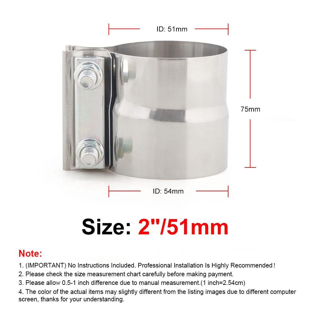For Muffler 2.0" 2.25" 2.5" 2.75'' 3.0" 4.0" 5" Stainless Exhaust Sleeve Butt Joint Clamp Exhaust Band Clamp Strap Exhaust Clamp
