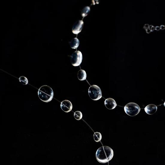 Прозрачные ювелирные изделия в виде капли воды, ожерелье из искусственного хрусталя и круглой бусины, серьги-кисточки, браслет из бисера в виде капли для свадебной вечеринки