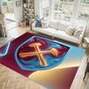 West Ham United Football Design Crystal Velvet Carpet Cozy Non?Slip Printed Rug For Bedroom Living Room Entrance