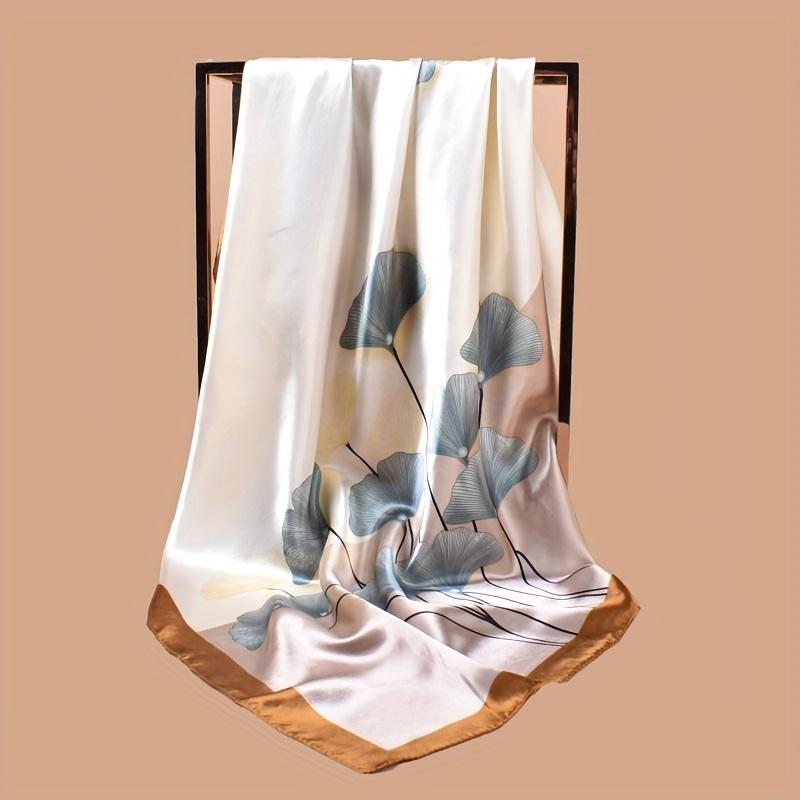 Ginkgo Leaf Printed Outer Layer Sun Protection Scarf with Head Decoration