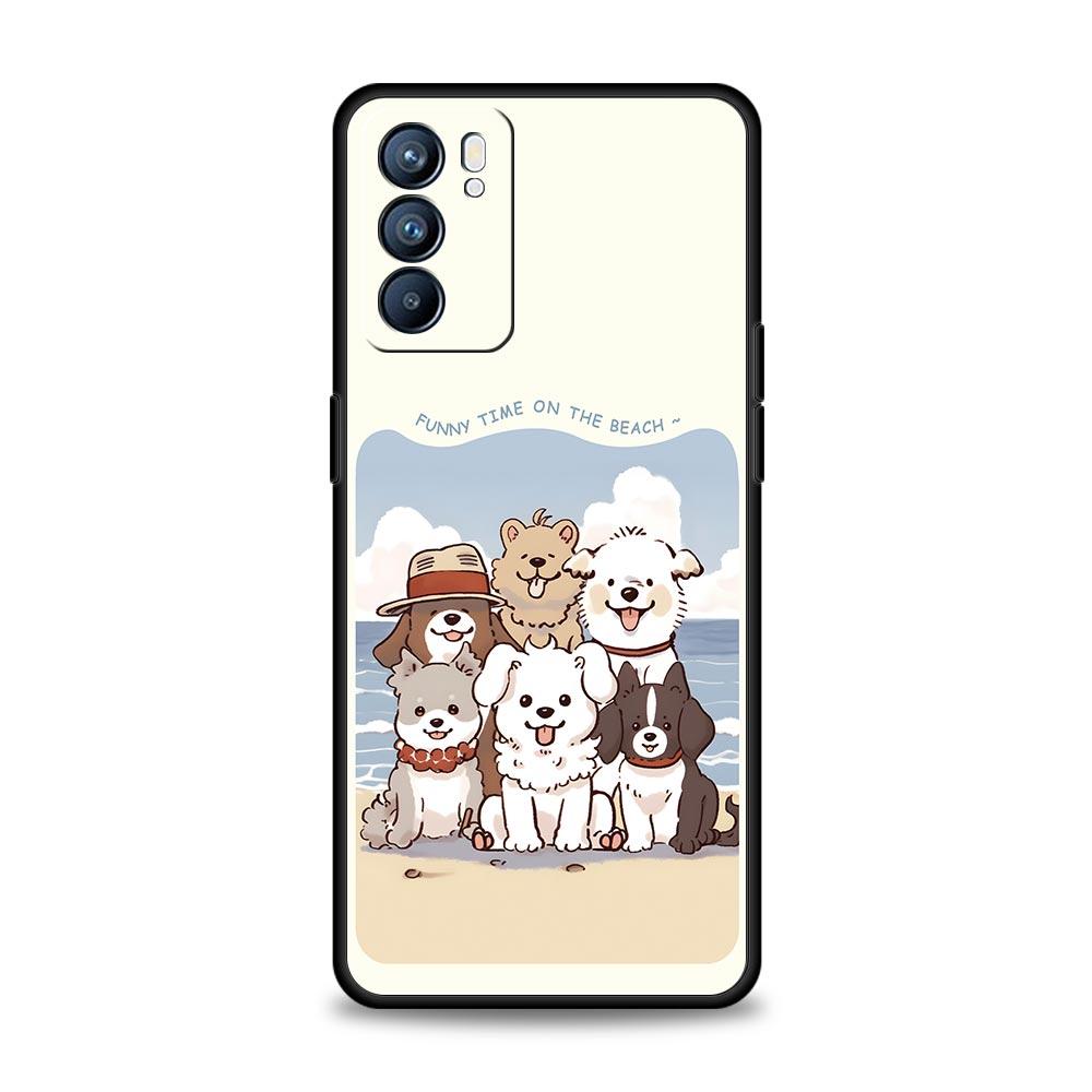 Милый мультяшный пес Морской кролик Чехол Для Oppo Reno14 Reno13 Reno12 11 F 10 Find X5 X9 Pro A54 5G A53 A9 A16 A78 4G A80 A98 Чехол