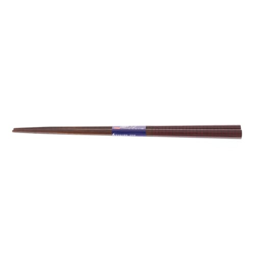 Ishida Japanese-Made Chopsticks, Octagonal, Lined, Wooden (Natural Wood), Lacquered, Pointed, 20.5cm, Black