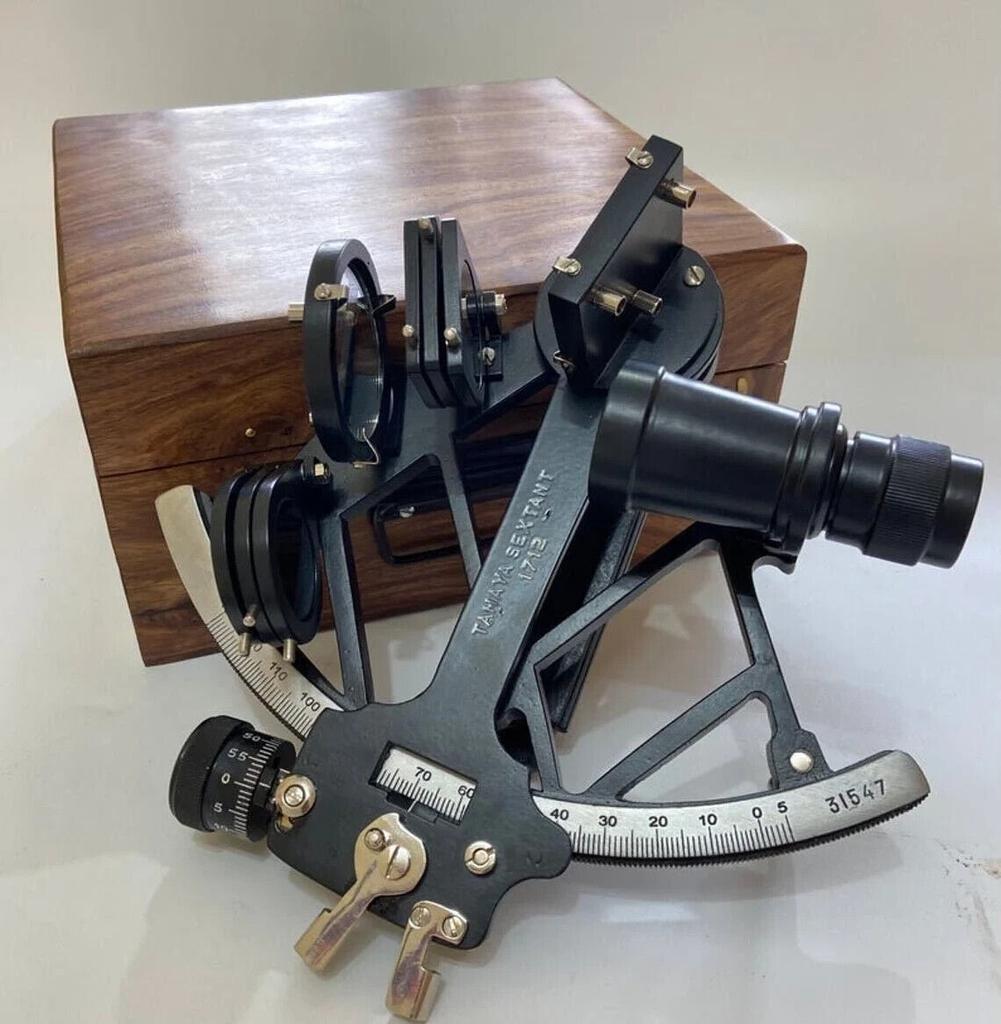 Tamaya Working Black Brass Nautical Sextant-Vintage Navigation Antique Style